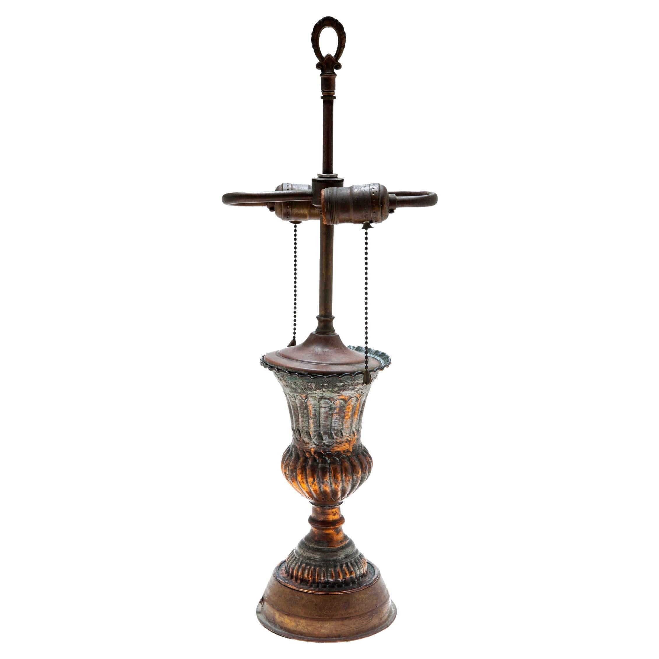 Mid-Eastern Copper Trophy Lamp For Sale