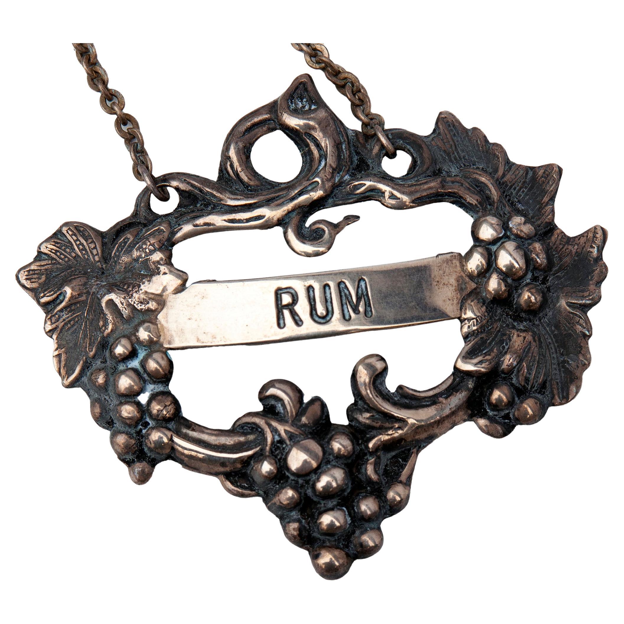 Liquor Decanter Label Tag Rum