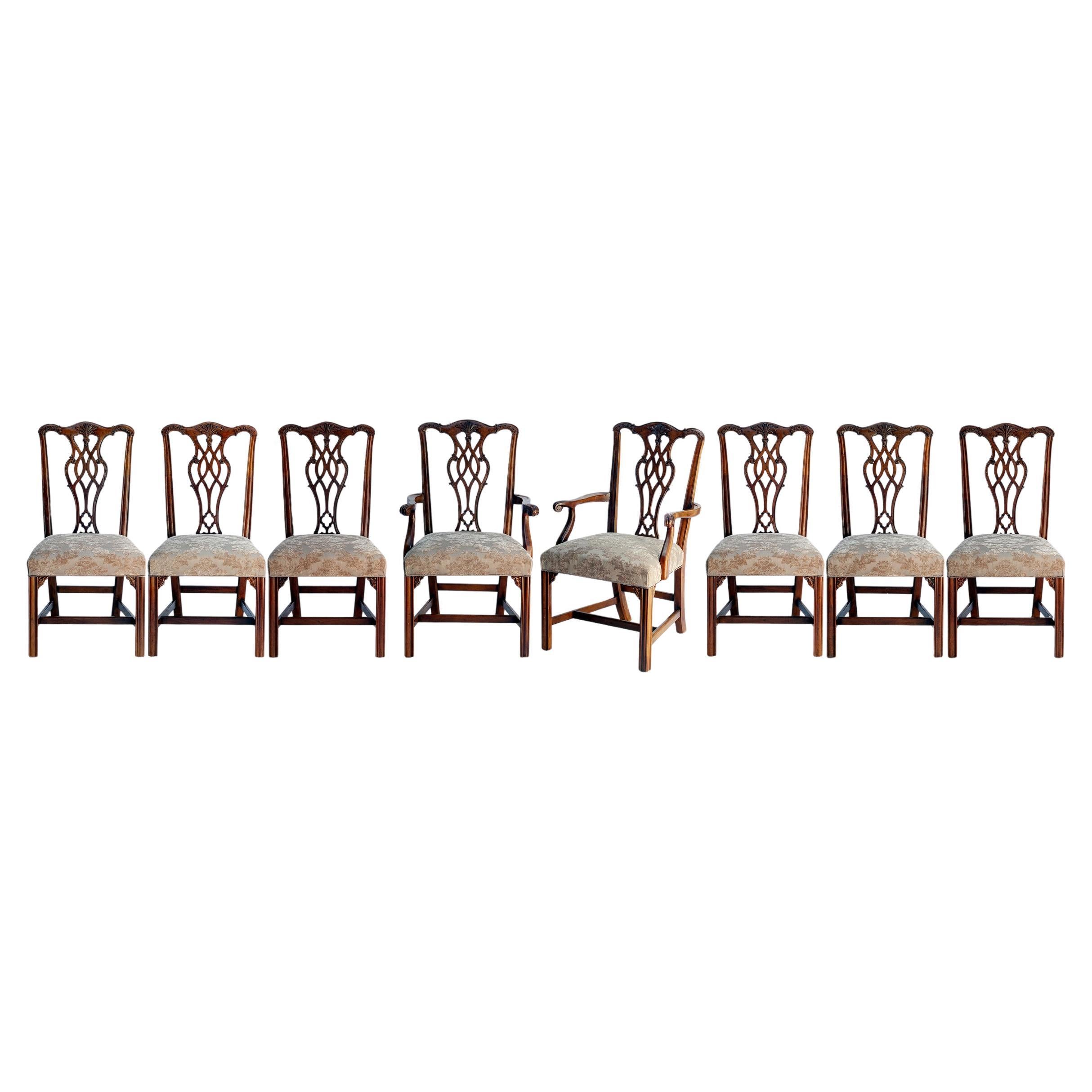 American Made Chippendale Dining Chairs Set of 8