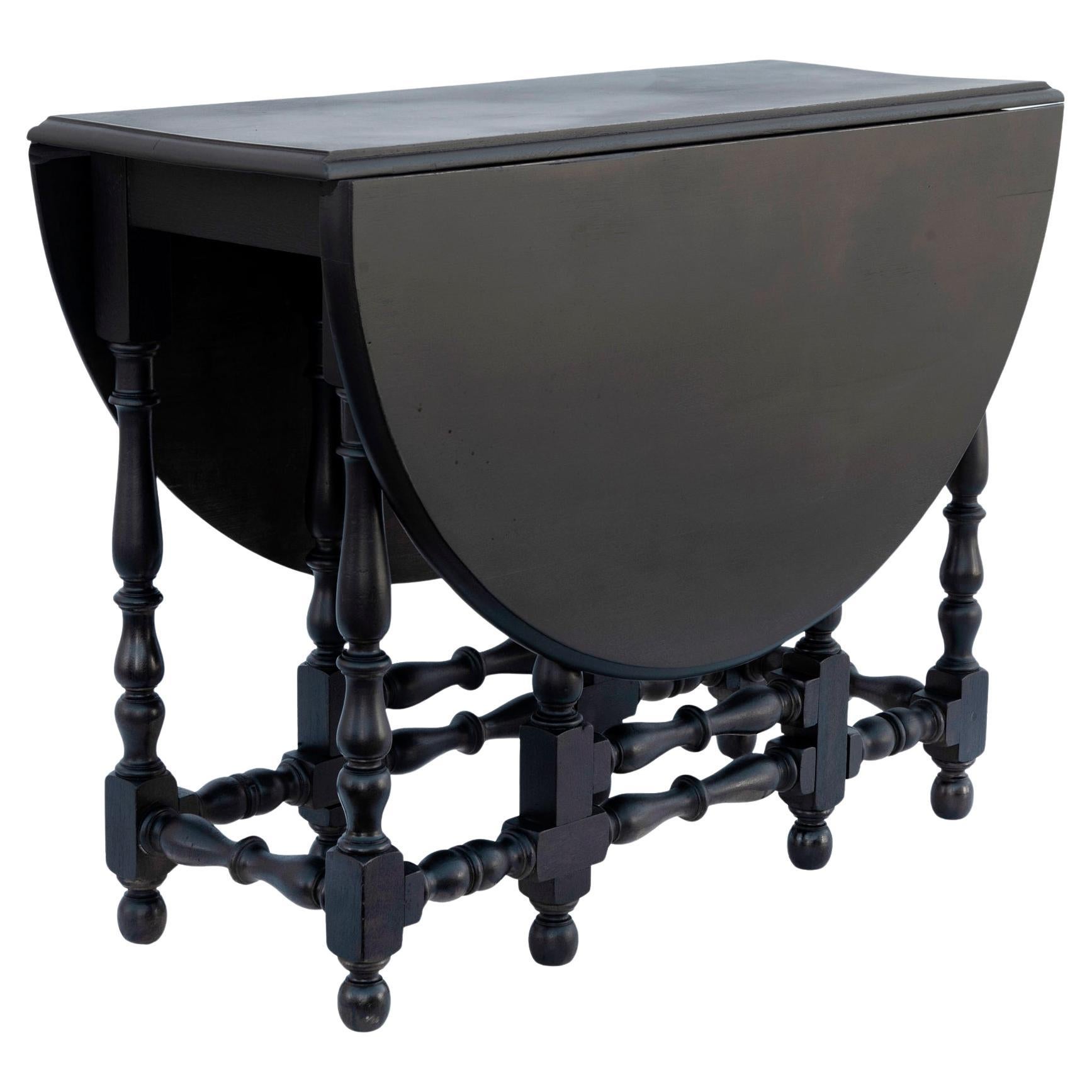 Vintage Black Mahogany Drop Leaf Table