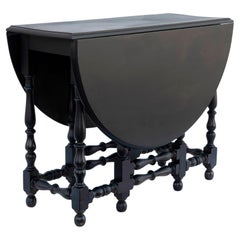 Vintage Black Mahogany Drop Leaf Table