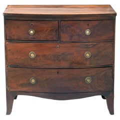 Early 19th-Century George III Flame Walnut Bow-Front Chest of Drawers, UK
