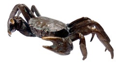 Japanese Okimono Bronze Crab Sculpture
