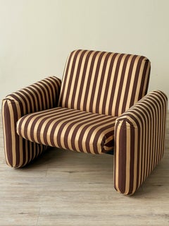 Ray Wilkes „Chiclet“ Lounge-Sessel für Herman Miller aus gestreiftem Baumwoll-Jacquard