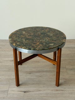 Mid-Century Resin and River Stone Side Table Attributed to Arvid Hærem