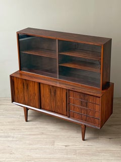 Danish Modern Rosewood Two-Piece Sideboard and Hutch by Hundevad & Co.