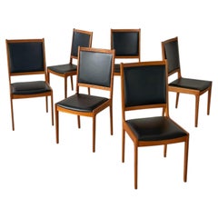 Mid-Century Danish Modern Teak High-Back Dining Chairs, a Set of 6