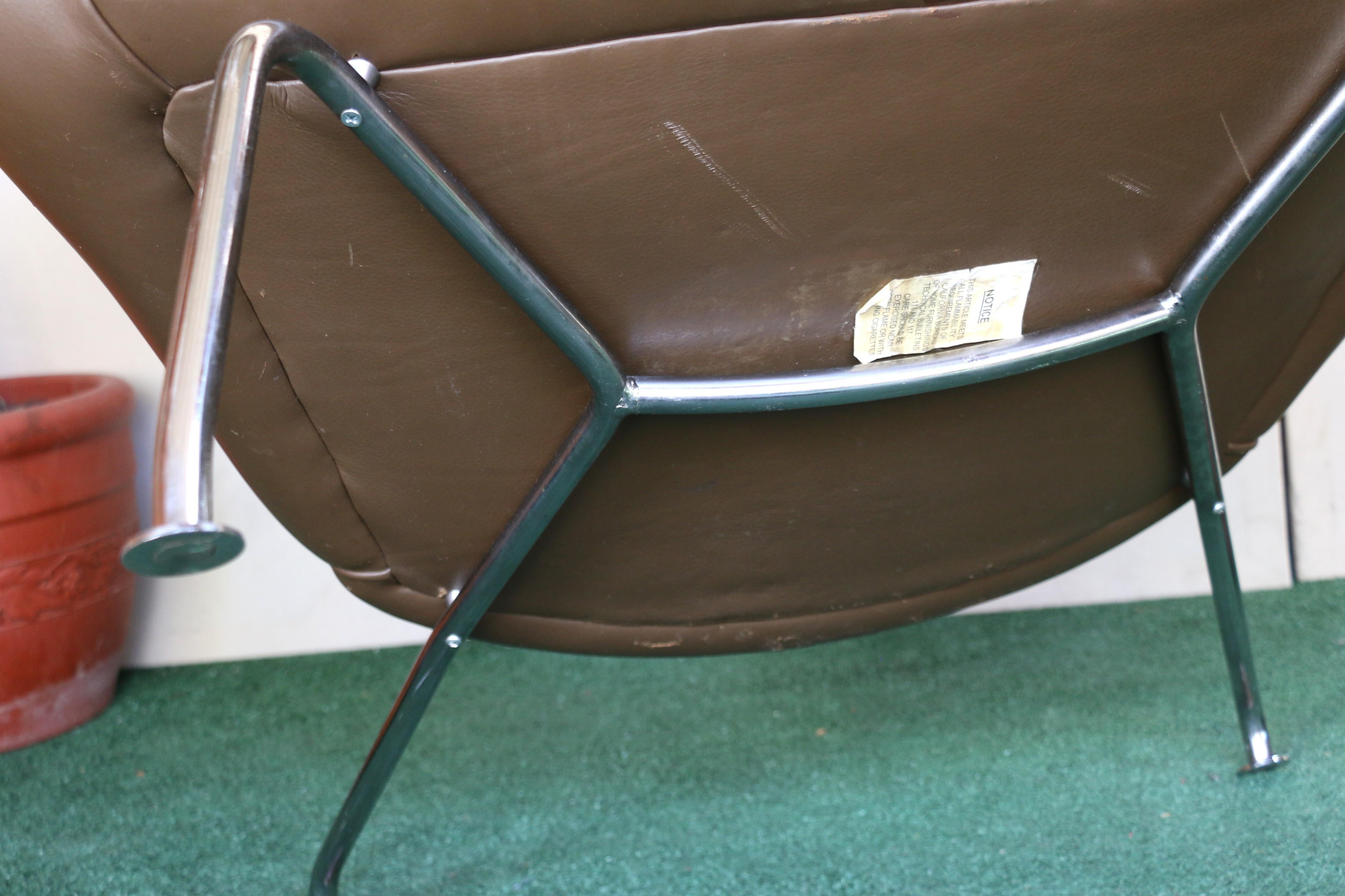 Chaise longue en forme de bœuf avec ottoman par Hans J. Wegner, Danemark, années 1970 en vente 6