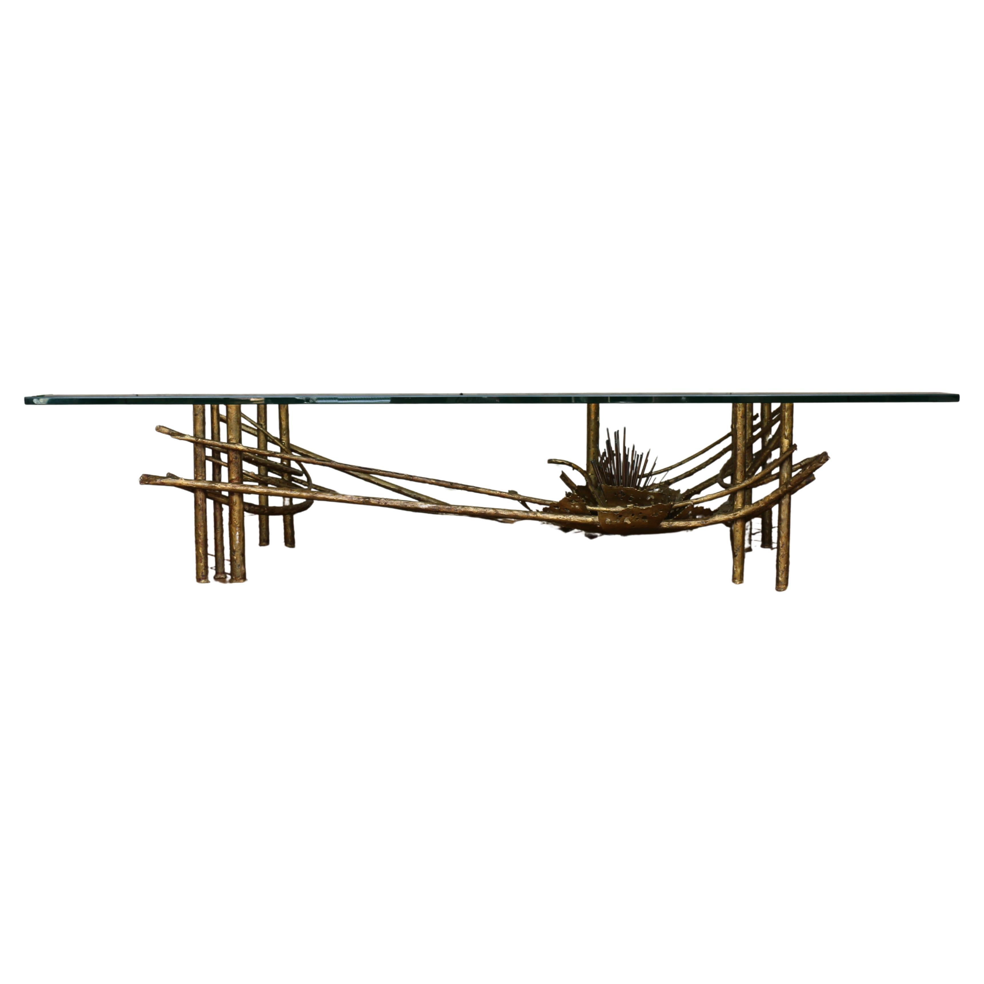 Mid-Century Modern Brutalist Lotus Coffee Table, Circa 1960s For Sale