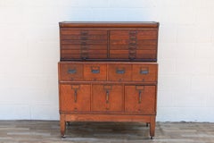 Antique Arts & Crafts Tiger Oak Modular Stacking Multi-Drawer File Cabinet