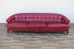 Monteverdi-Young Mid-Century Modern Tufted Ruby Red Leather Sofa, 1973