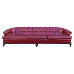 Monteverdi-Young Mid-Century Modern Tufted Ruby Red Leather Sofa, 1973