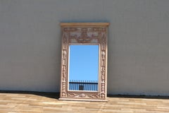 Vintage Italian Neoclassical Hand-Carved Wood Trumeau Wall Mirror, 1950s