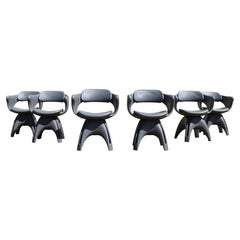 Vintage Set of 6 John Gale Rotocast Plastic Swivel Armchairs  Space Age 1960s