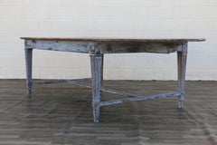 Antique 1920s French Provincial Large Oval Pine Dining Table