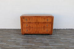 1920s French Art Deco Burl Wood Waterfall Chest of Drawers / Dresser by Roger Ba