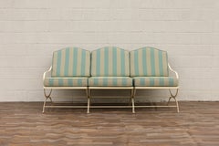 Vintage Hervé Baume French Wrought Iron Three-Seat Garden Sofa, Circa 1970s