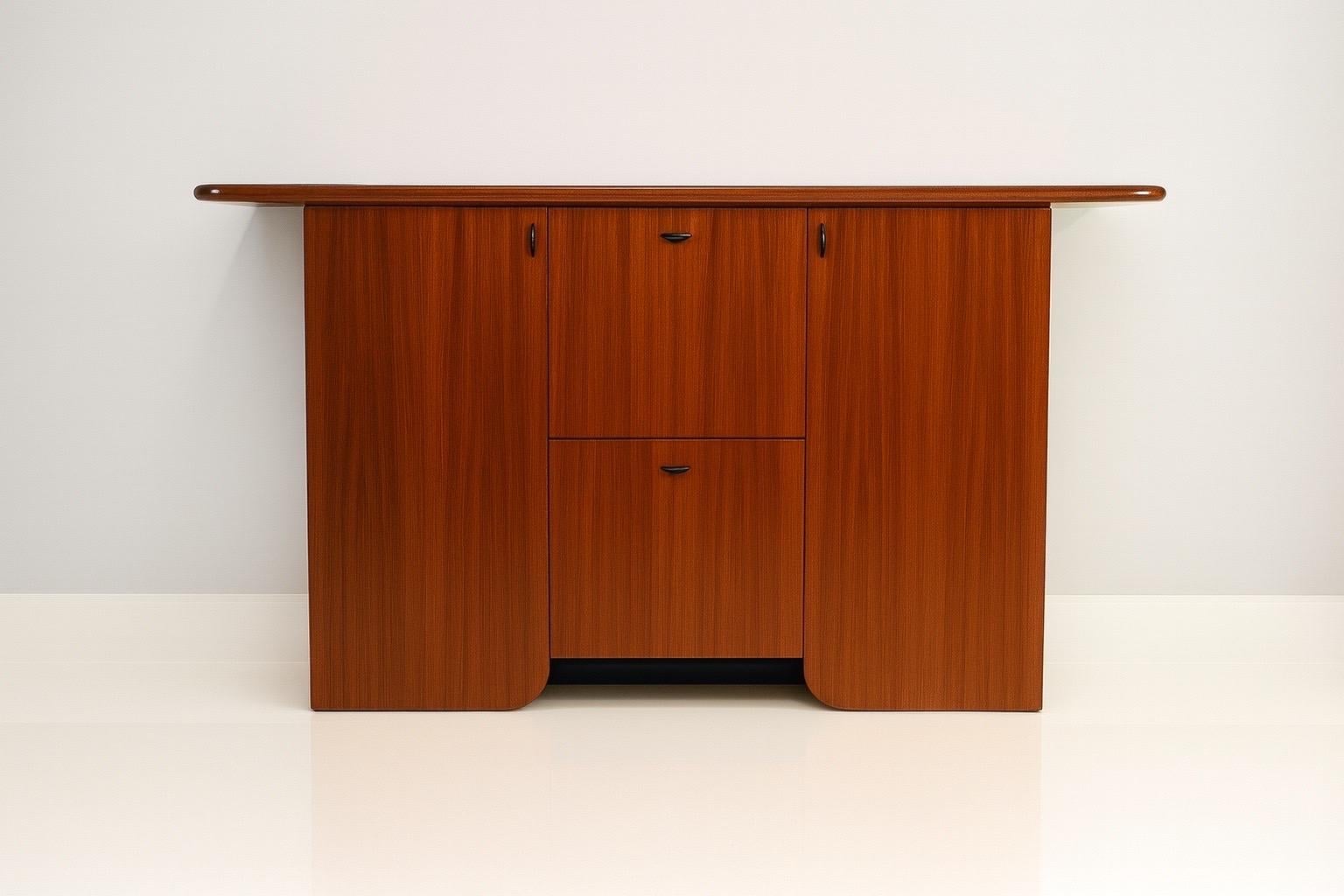 Trockenbar der Serie "Seven" von Luigi Saccardo für Gasparello aus italienischem Nussbaum, 1970er Jahre