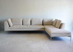 Grand sectionnel Charles en lin tissé, Antonio Citterio pour B&B Italia