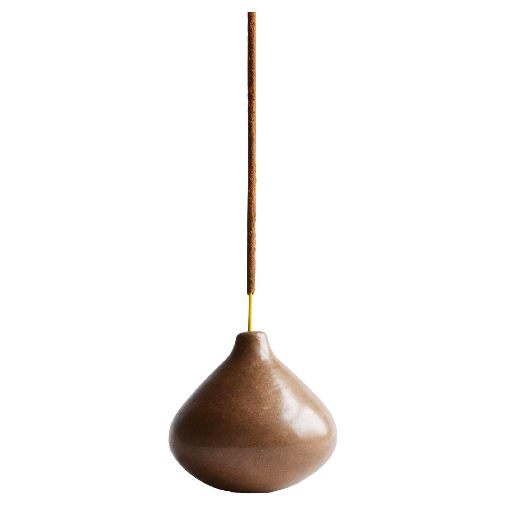 Incense Holder Natural Beeswax Finish Handmade Burnished Clay from Oaxaca Pera