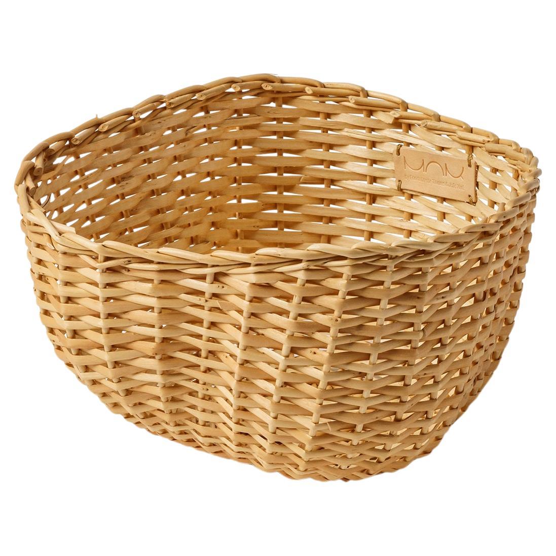 FURNA – Minimalist Storage Basket in Natural Wicker Weave, Small