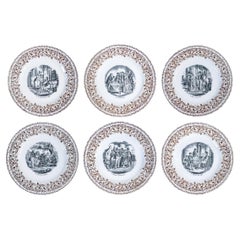 Set of six plates, "Matrimonio" series, RICHARD Ceramics. Late Nineteenth Century