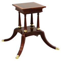 Vintage CRAFTIQUE Banded Mahogany Regency Dining Table Birdcage Pedestal Base A