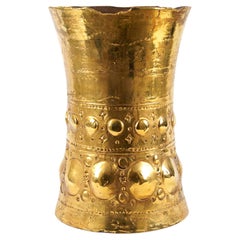 Vase en céramique sculptée décoré avec lustre en or 24 carats, fait à la main, Italie