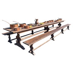 Large Farm Table And Benches, L 5.02 M
