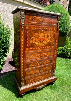 Napoleon III-era Marquetry Secretary Desk