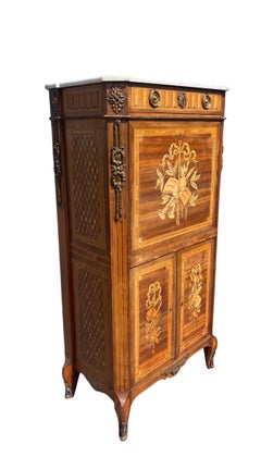 Louis XV/louis XVI Transition-style Marquetry Secretary Desk