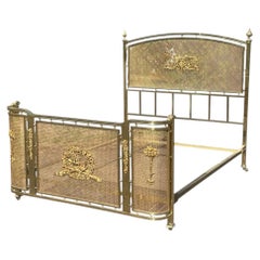 Louis XVI-style Bed In Brass And Gilded Bronze