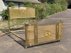 Louis XVI-style Bed In Brass And Gilded Bronze