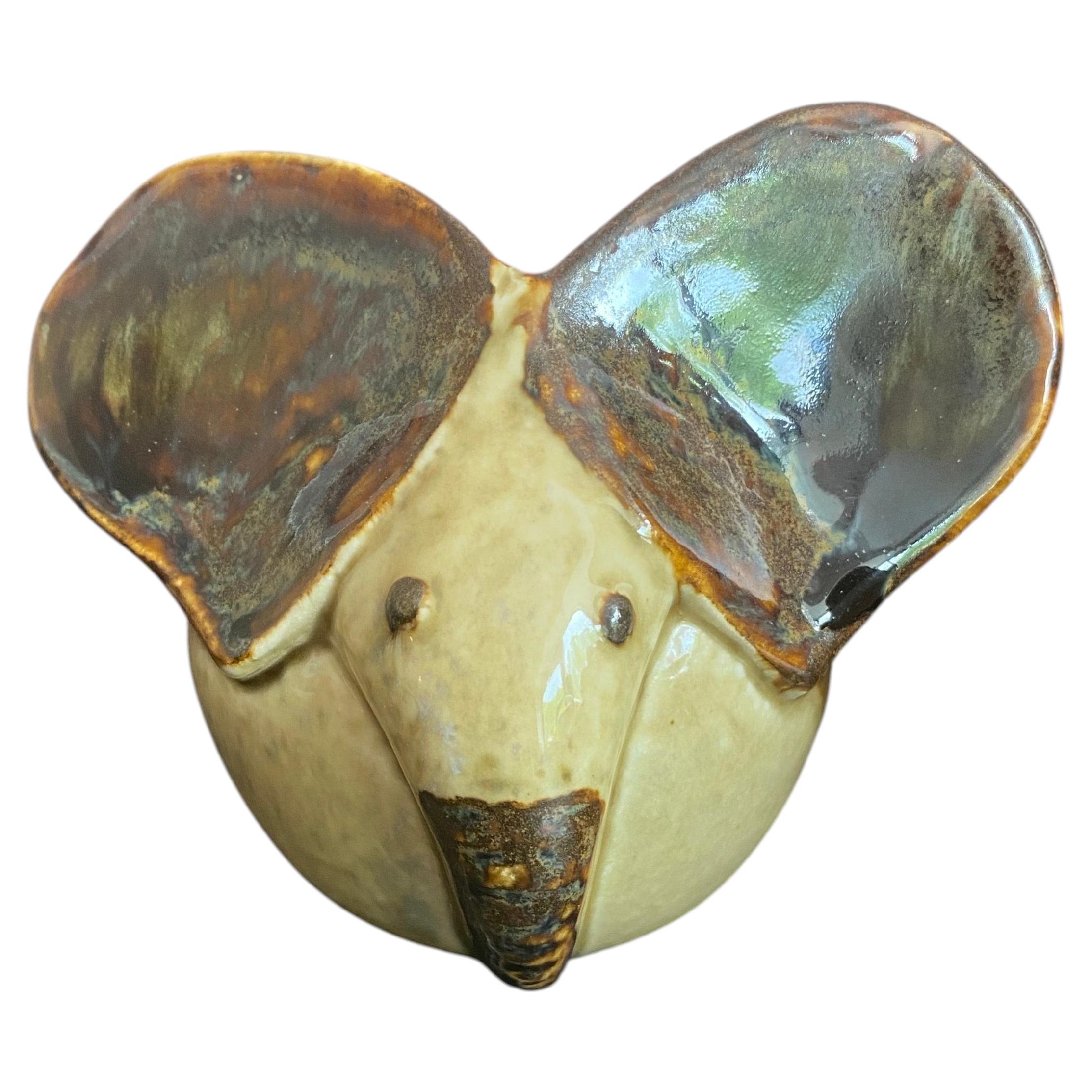 Mid Century Modern Elephant Sculpture by Soholm Pottery Denmark