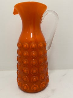 Mid Century Modern Empoli Glass Pitcher Italy