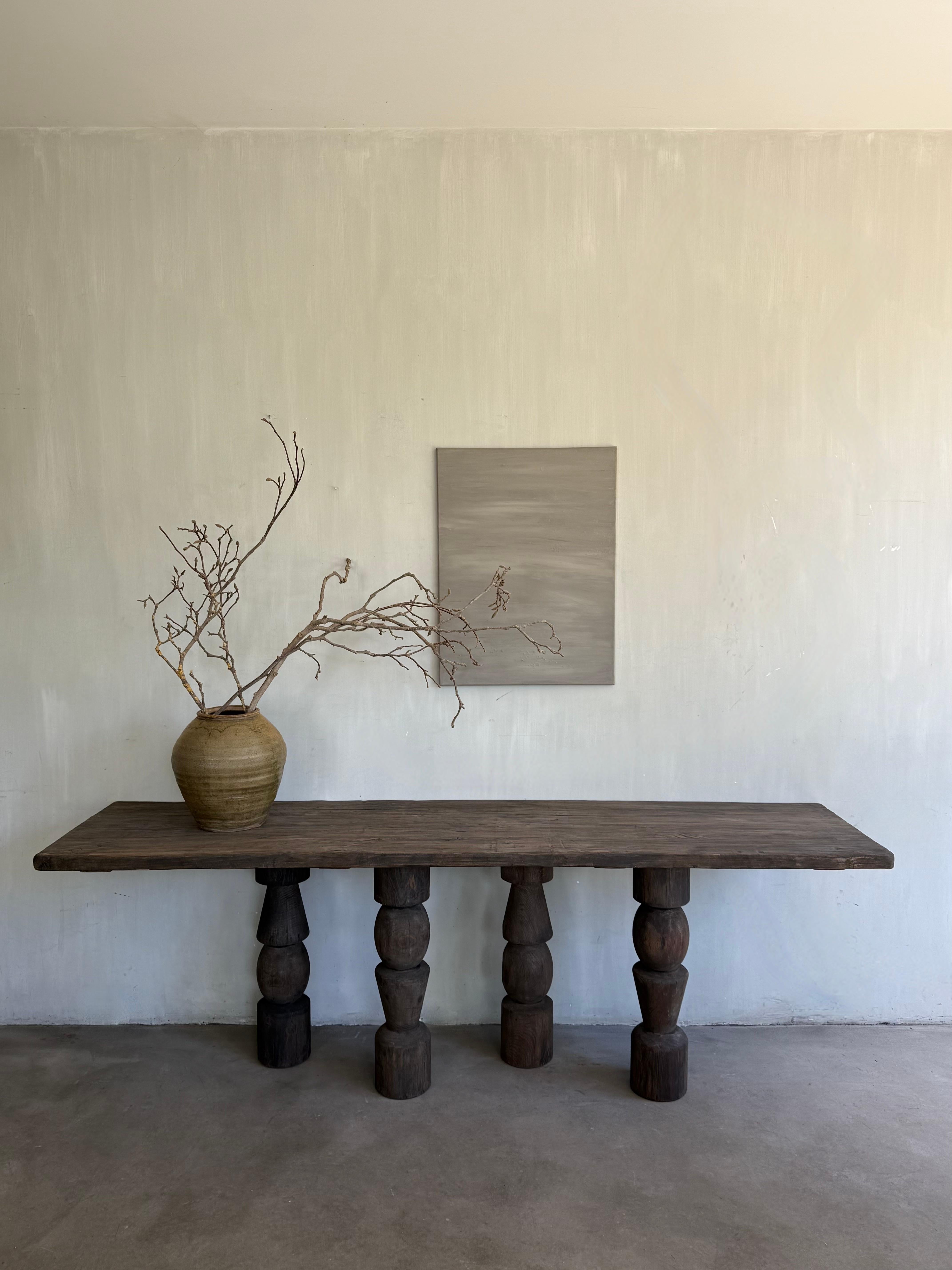 Ancienne console avec base sculptée Bon état - En vente à Nijlen, BE