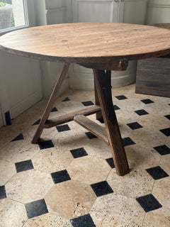 19th Century Dop-leaf Table with Oak Base and Fruitwood Tablet