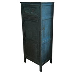 Belgian Blue Artisan Storage Cabinet With Original Details