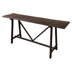 19th Century Italian Walnut Hand Carved Console Table