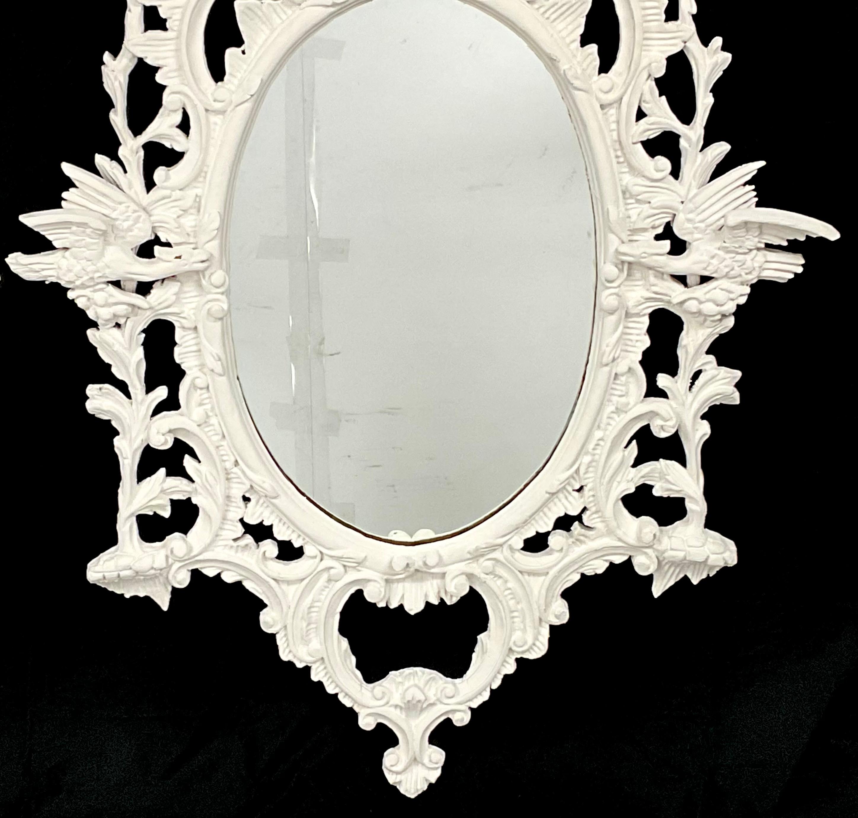 Pair of 19th Century White Chinese Chippendale Mirrors 4