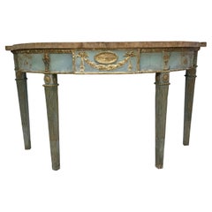 Antique 19th Century Carved & Paint Decorated Adams Style Console Table