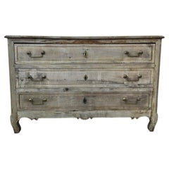 Fine Quality French Louis XV Provincial Bleached Commode 