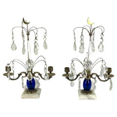 Coppia di girandole svedesi blu cobalto