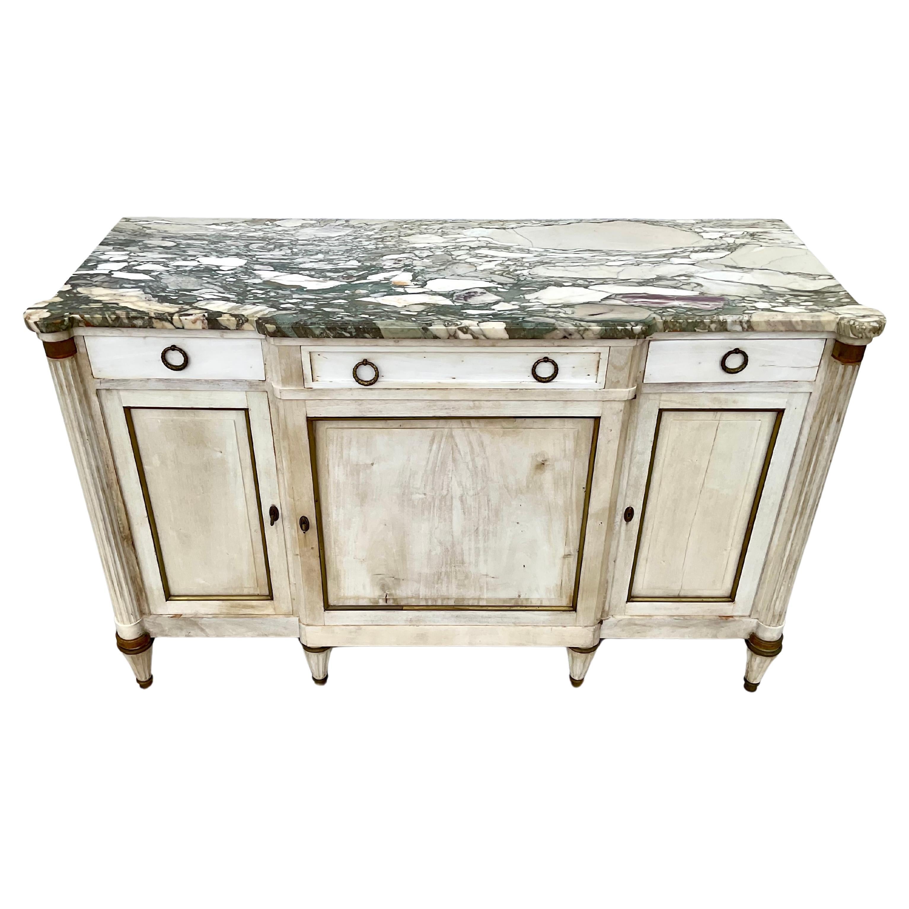 Wood Antique French Louis XVI Style Bleached Cherry Enfilade Buffet