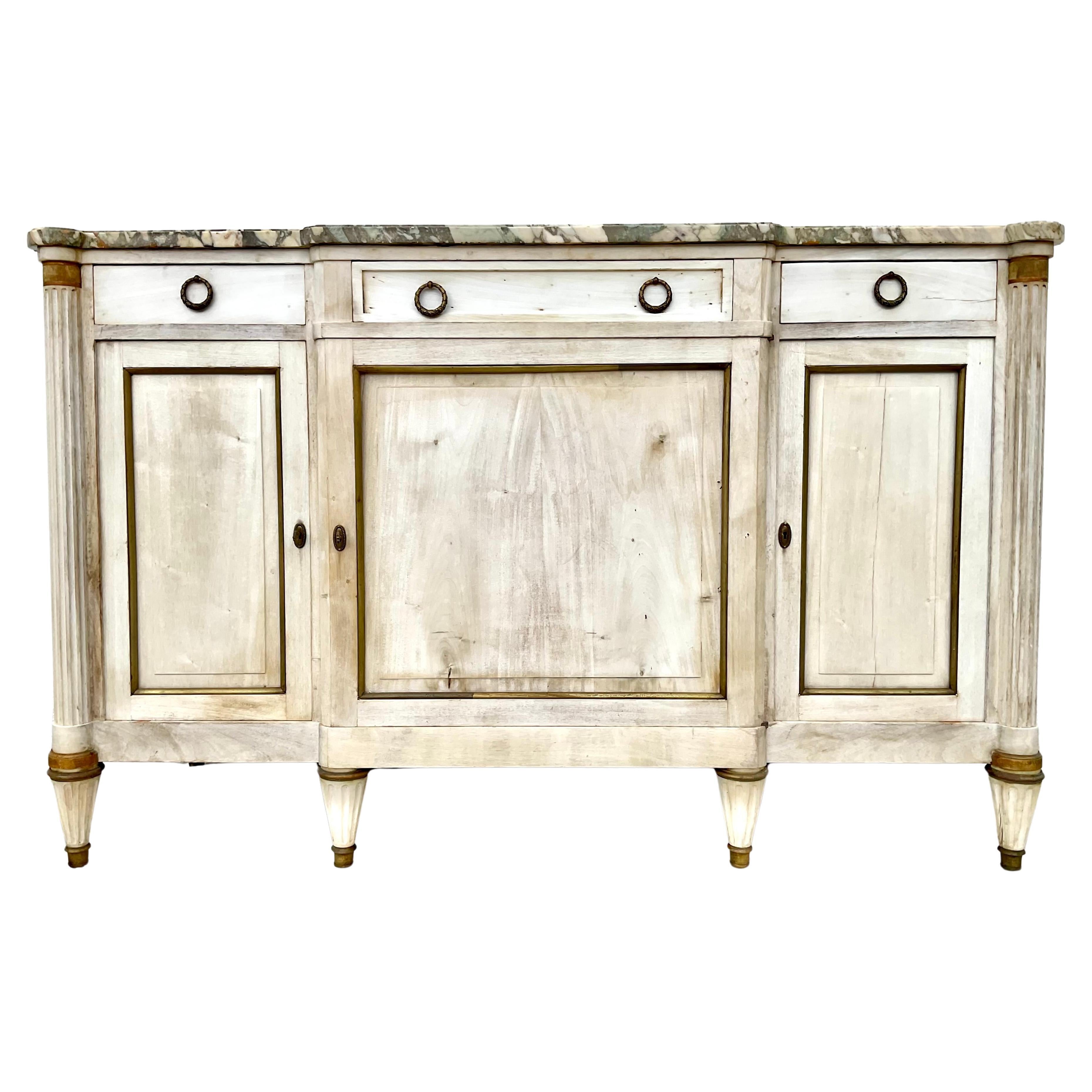 Antique French Louis XVI Style Bleached Cherry Enfilade Buffet