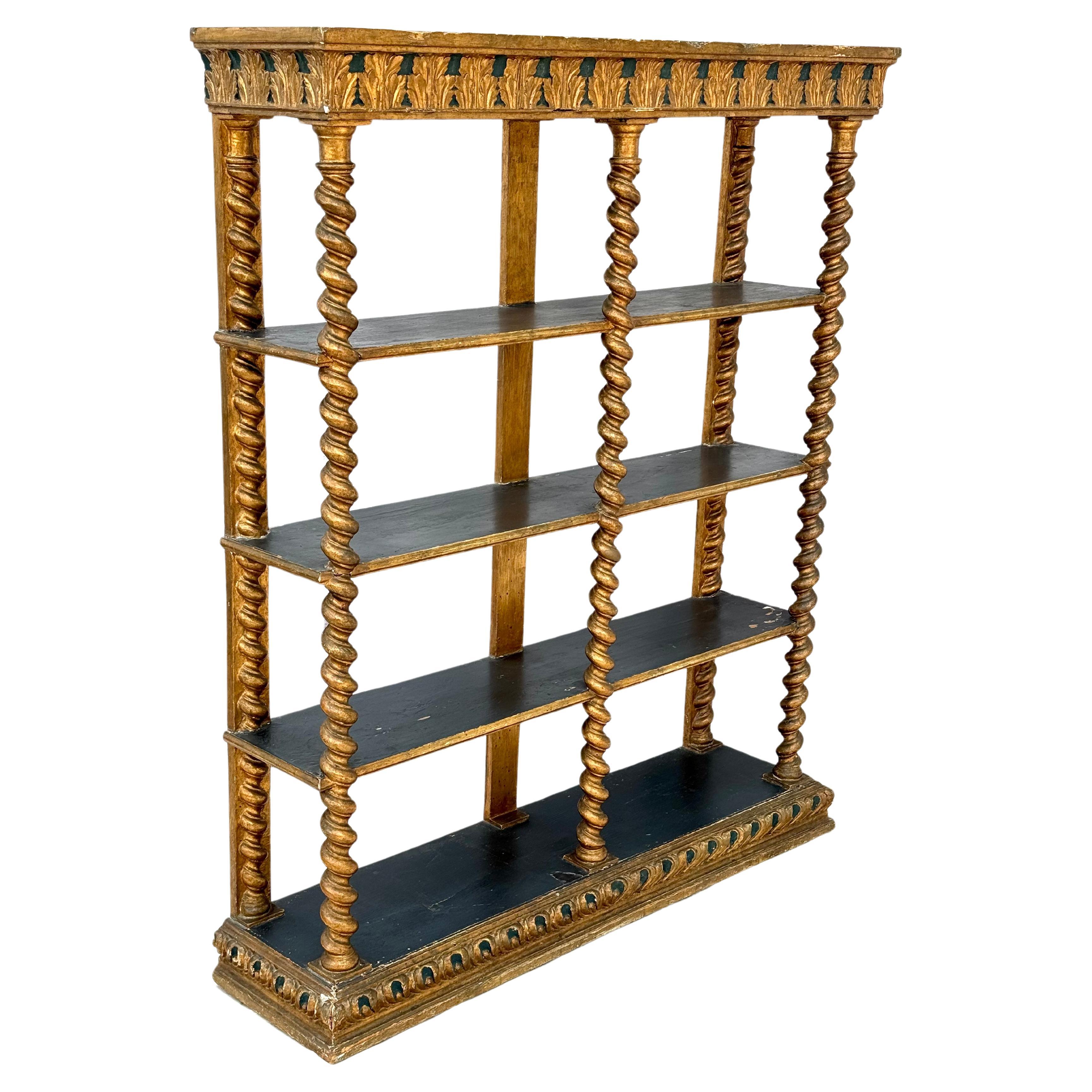  Italian Renaissance Style Giltwood Open Bookcase 4