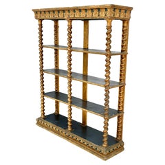 Antique  Italian Renaissance Style Giltwood Open Bookcase