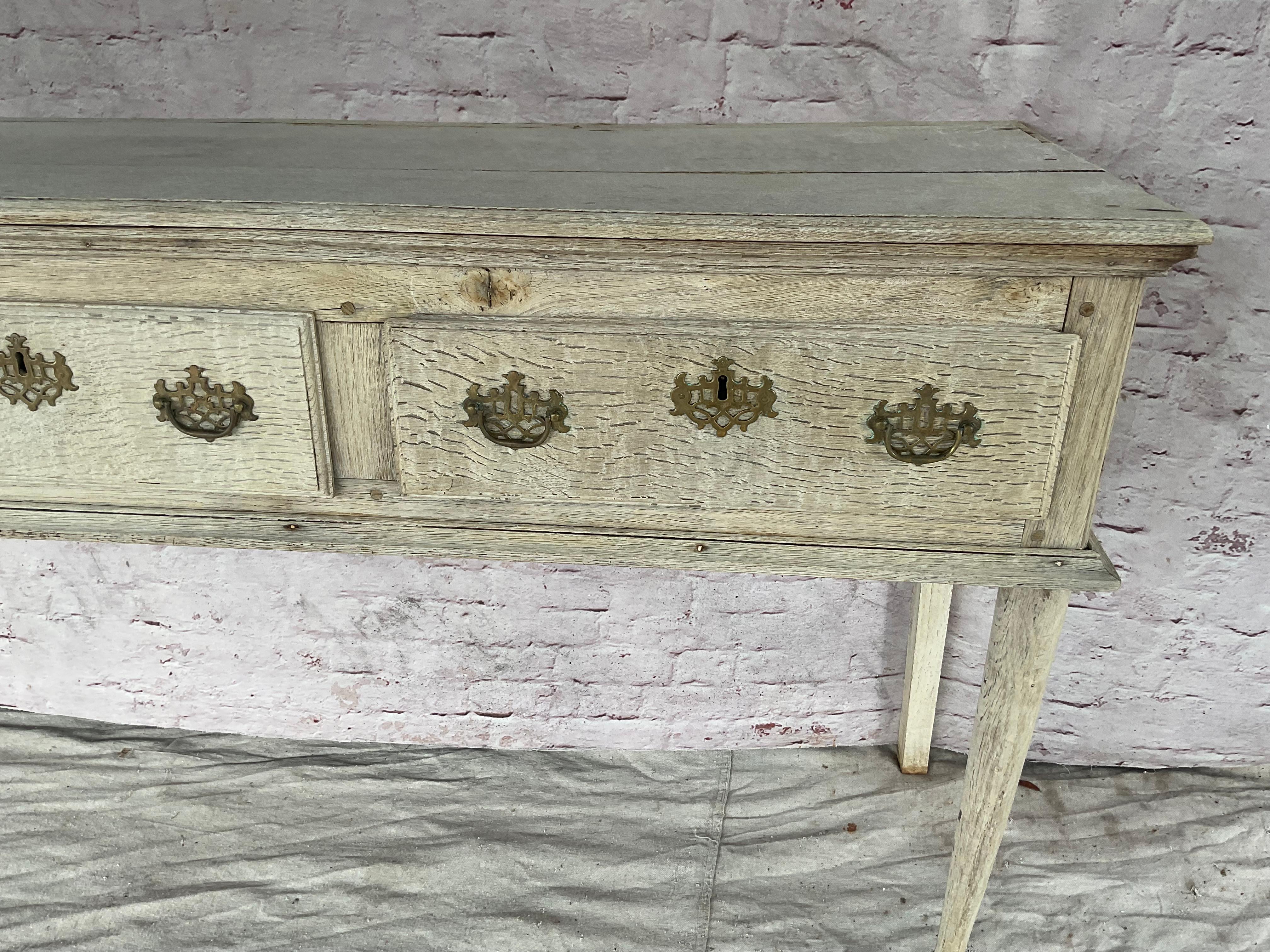 18th Century and Earlier George III English Bleached Oak Dresser / Sideboard For Sale