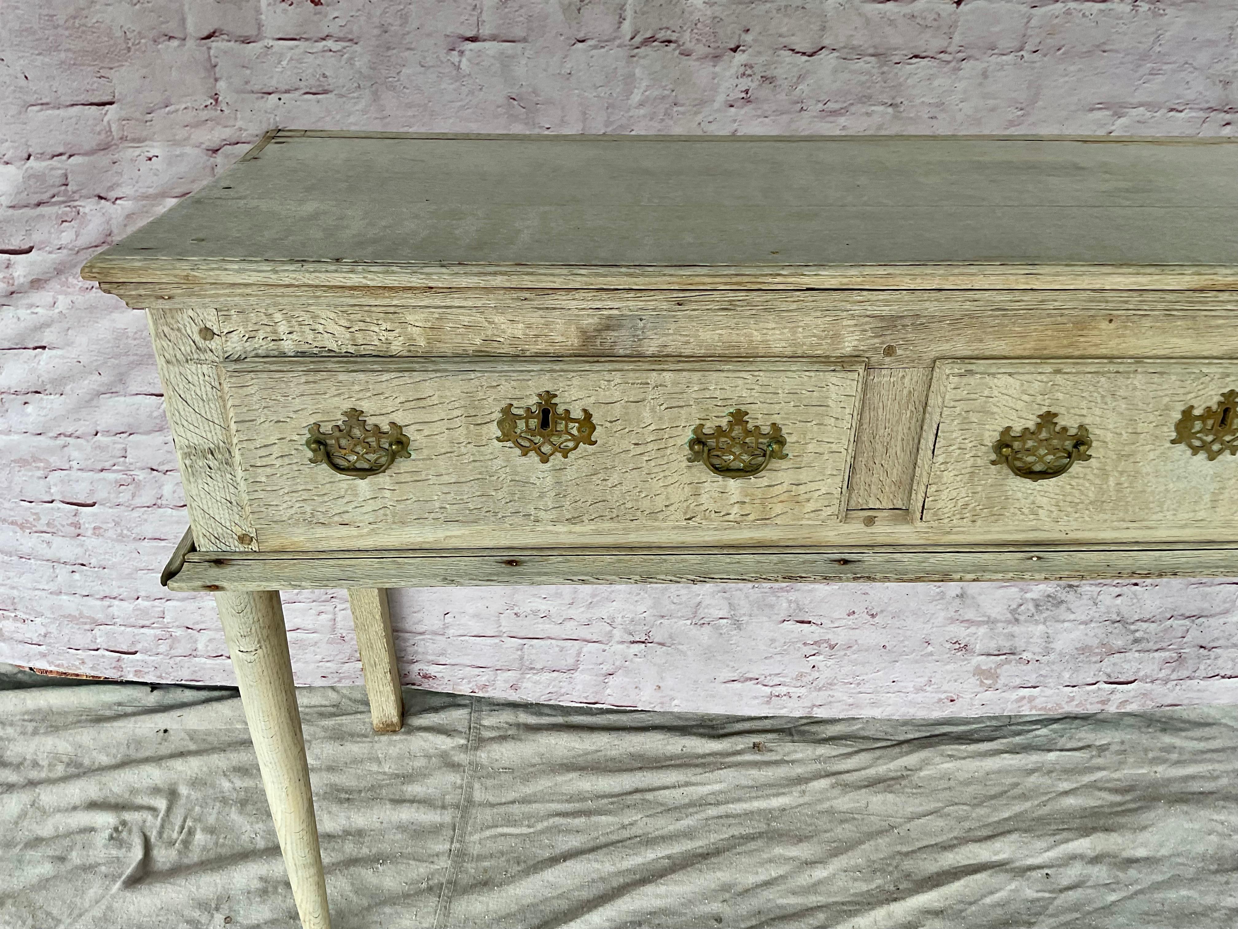George III English Bleached Oak Dresser / Sideboard For Sale 2