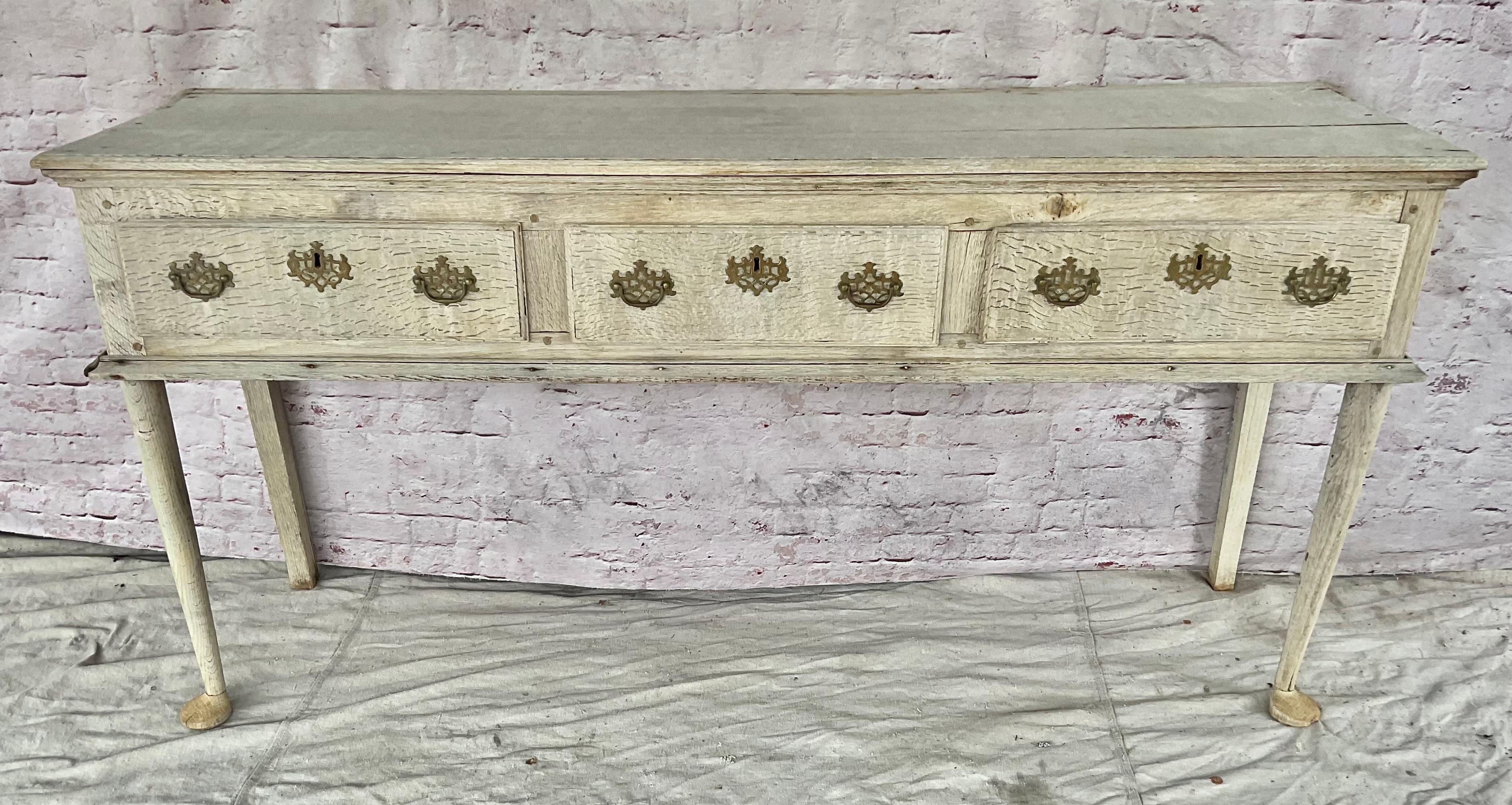 George III English Bleached Oak Dresser / Sideboard For Sale 6